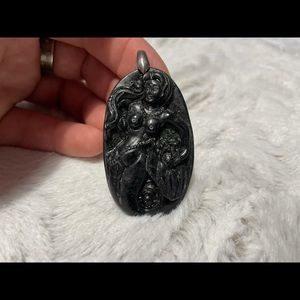 Large antique GORGEOUS mermaid pendant